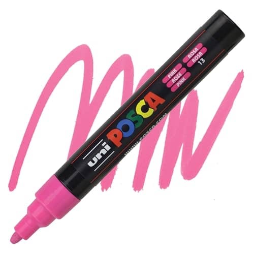 4902778916179-2 POSCA PAINT MARKER MEDIUM PINK PC-5M - Image 1