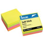 STICKI NOTES CUBE  50MMX50MM 240SHEETS FLUORESCENT COL.7658-11