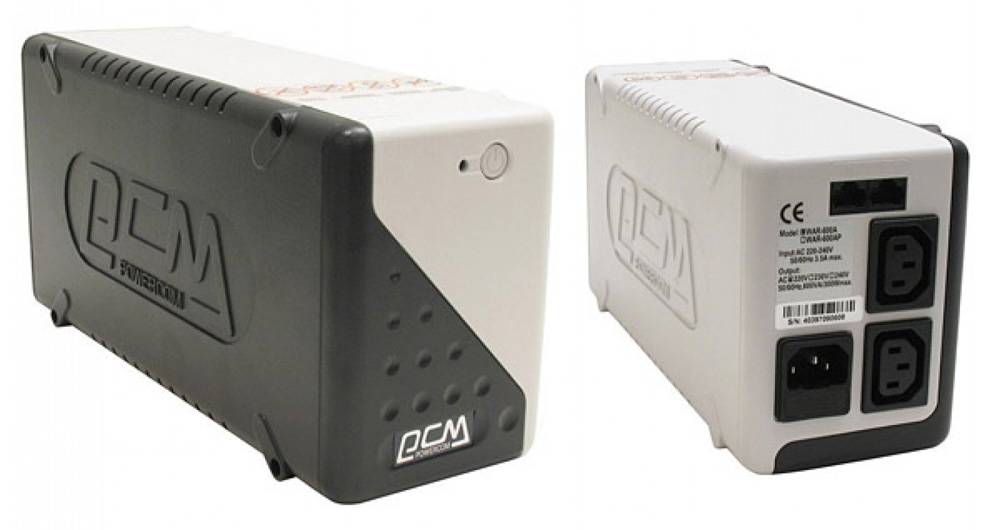 WAR1000AP POWERCOM UPS WAR-1000AP LINE INTERACTIVE 2x IEC C13 Sockets/2xRJ11/1xBattery 12V7AH - Image 1
