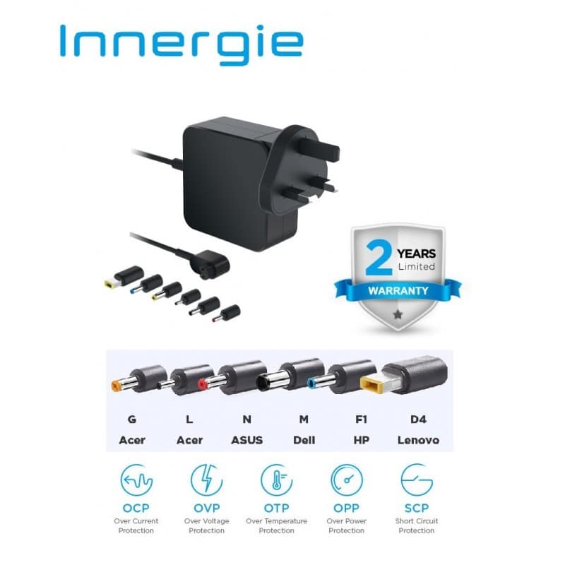 innergie-65u-laptop-power-adapter-65w-uk INNERGIE 65U UNIVERSAL LAPTOP POWER ADAPTER 65W UK - Image 1